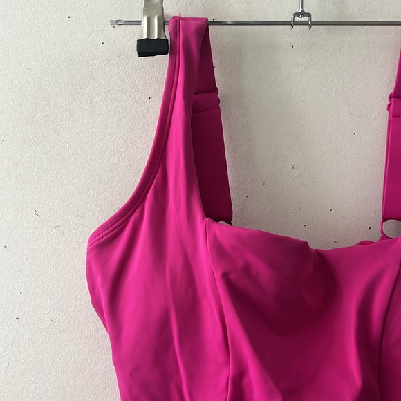 TA3 Swim Square Neck High Leg Sculpt Swimsuit - Picture 2 of 4